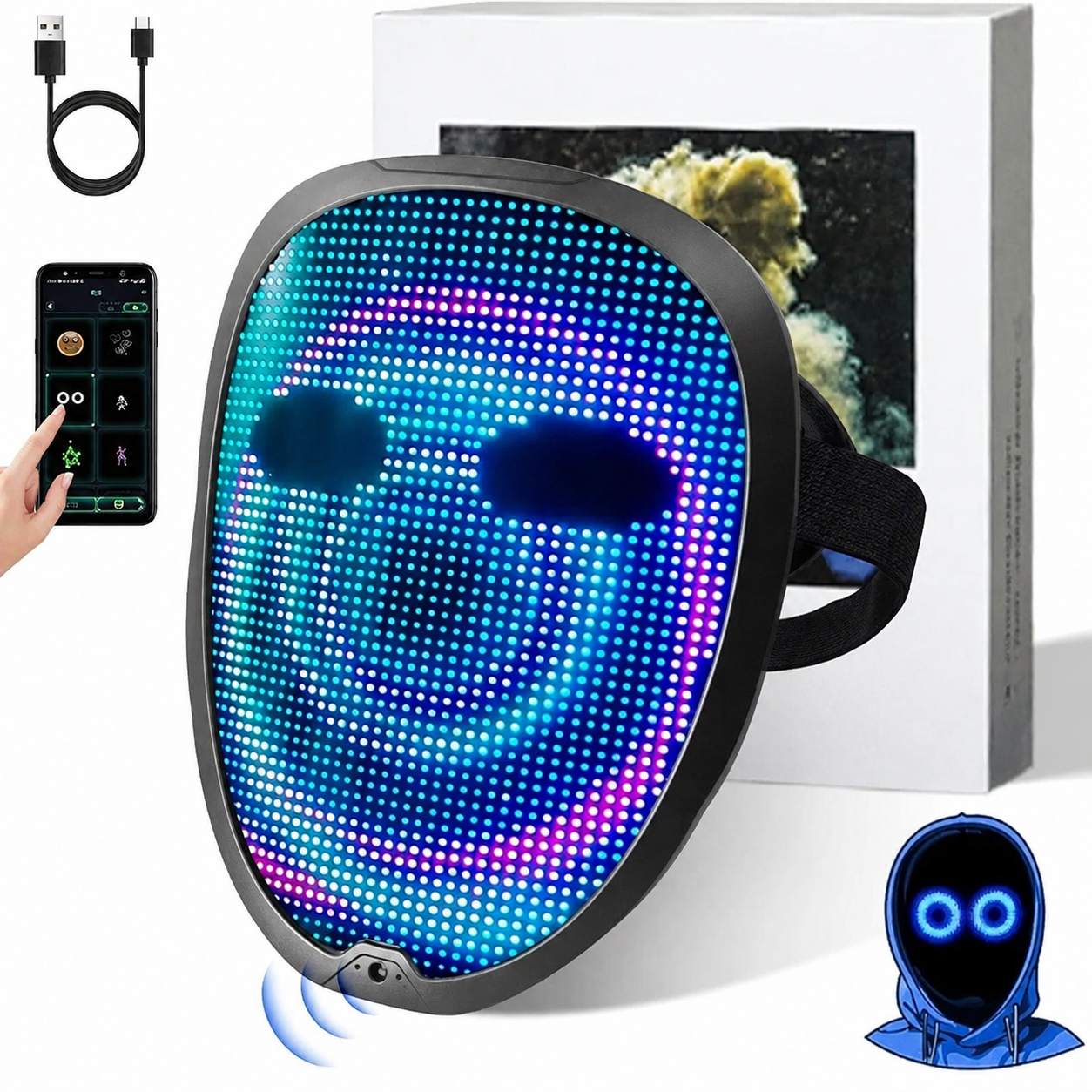 ماسک دی جی هزار چهره DJ LED ال ای دی