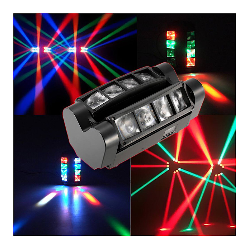 مینی مووینگ اسپایدر دو بازو ال ای دی LED رقص نور رنگی